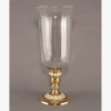 Picture of Brass Candle Holder Mother Of Pearl Inlay with Clear Glass Shade Set/2  | 4.75"Dx14"H |  Item No. 99554