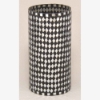 Picture of Black Vase Mosaic Glass Cylinder with Diamond Shape Black & Mirror Chips Set/2 | 4"Dx8"H | Item No. 21214