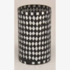 Picture of Black Vase Mosaic Glass Cylinder with Diamond Shape Black & Mirror Chips Set/2 | 3.25"Dx5.5"H | Item No. 21215