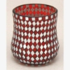 Picture of Red Vase Mosaic Glass Bubble with Diamond Shape Red & Mirror Chips Set/2 | 4"Dx4.5"H | Item No. 22265