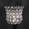 Picture of Nickel Plated Crystal Bead Votive Candle Holders  Set/2  | 4"D x 14.5"H |  Item No. 16170