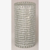 Picture of Silver Vase Mosaic Glass Cylinder with Diamond Shape Clear & Mirror Chips | 5"Dx10"H | Item No. 23213