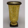 Picture of Gold Vase Mosaic Glass Cylinder Metal Base & Top Ring  |7"Dx12.5"H|  Item No. 66132