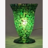 Picture of Green Vase or Votive Candle Holder Glass Cone Shape Mosaic Pattern Set/2  I 4"Dx5.5"H|  Item No. 67109