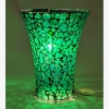 Picture of Green Vase Mosaic Glass Flare Top French Style Centerpiece  | 7"Dx8.5"H |  Item No. 67113