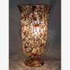 Picture of Gold-Brown Vase Mosaic Glass Trumpet Centerpiece  | 7"Dx12"H |  Item No. 68104