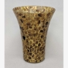Picture of Gold-Brown Vase Mosaic Glass Flare Top French Style Centerpiece  | 7"Dx8.5"H |  Item No. 68113
