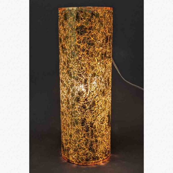 Picture of Gold Vase Mosaic Glass Cylinder with Pearl Beads Centerpiece | 6.25"Dx18"H | Item No. 24401