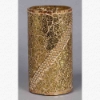 Picture of Gold Vase Mosaic Glass Cylinder with Pearl Beads Centerpiece | 6.25"Dx10"H | Item No. 24402
