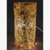 Picture of Gold Vase Mosaic Glass Cylinder with Pearl Beads Centerpiece | 6.25"Dx10"H | Item No. 24402