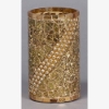 Picture of Gold Vase Mosaic Glass with Pearl Beads Set/2 | 3.5"Dx6.25"H | Item No. 24404
