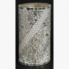 Picture of Silver Vase Glass Chips Mosaic Pattern with Pearl Beads Set/2 | 4.5"Dx8"H | Item No. 24413