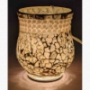 Picture of Silver Votive Holder or Vase  Glass Chips Mosaic Pattern with Pearl Beads  Set /2  | 3.75"Dx4.75"H | Item No. 24415