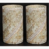 Picture of Sea-Green Vase Glass Chips in Mosaic  Pattern with Pearl Beads Set/2  |4.5"Dx8"H | Item No. 24423