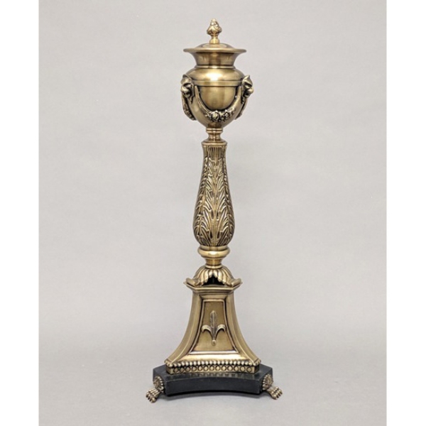 Picture of Antique Gold Finish on Brass Unique Decorative Accent Finial Triangle Base  | 8"Wx23"H |  Item No. 84202