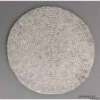 Picture of Silver Mini Glass Bead Coasters Woven with Metal Wire Fabric Backing  Set/6 | 4"Diameter | Item No. 20337
