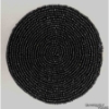 Picture of Black Mini Glass Bead Coaster Woven with Metal Wire on Fabric Backing Set/6  | 4"Diameter |  Item No. 20338