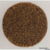 Picture of Brown Mini Glass Bead Coaster Woven with Metal Wire on Fabric Backing Set/6  | 4"Diameter |  Item No. 20339