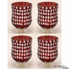 Picture of SOLD Peg Votive Candle Holder Mirror Mosaic Red Set of 4  |3"Dx4.25"H|  Item No.22264