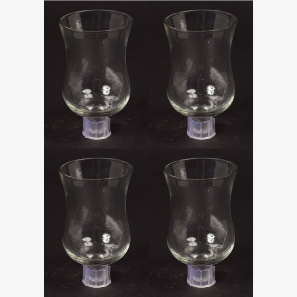 Peg Votive Holder Etched Glass with Grommet 2.75"Dia x4.25"Tall Set of 4 