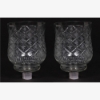 Picture of Glass Peg Votive Candle Holder with Crosshatch and Star Etching Set of 2  |3.75"Dx5"H| Item No. 20131