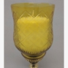 Picture of Amber Glass Peg Votive Holder with Crosshatch and  Star Etching  Set of 2  |3.75"Dx5"H| Item No. 20133