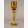 Picture of Glass Peg Votive Holder Amber Crosshatch and Star Etching Set of 4 |2.75"Dx4"H|  # Item No.20134