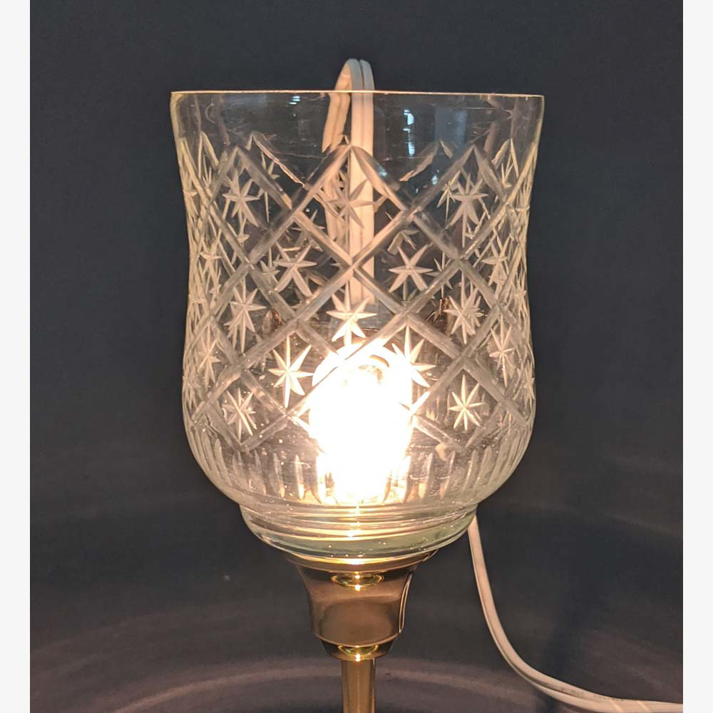 Glass Peg Votive Candle Holder with Crosshatch Etching Set of 2 3.75
