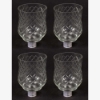 Picture of SOLD Glass Peg Votive Candle Holder with Crosshatch Etching Set/4 | 2.75"Dx4"H | Item No.20143
