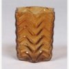 Picture of Set/6 Votive Candle Holder Amber Glass Hexagon   |3"Dx3"H|  Item No.16073