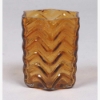 Picture of Votive Candle Holder Amber Glass Hexagon Set of 6  |3"Dx3"H|  Item No.16073