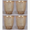 Picture of Set/4 Votive Candle Holder Crackle Glass Gold   |3"Dx3.5"H|  Item No.16157