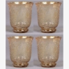 Picture of Votive Candle Holder Crackle Glass Gold Set of 4  |3"Dx3.5"H|  Item No.16157