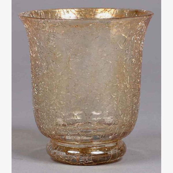 Picture of Set/4 Votive Candle Holder Crackle Glass Gold   |3"Dx3.5"H|  Item No.16157