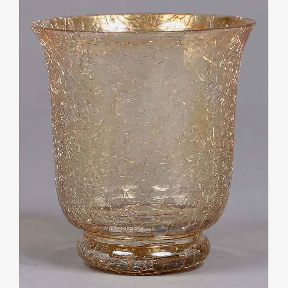 Gold color crackle glass votive holder 16157,Uniquely Yours. Transform