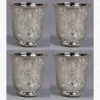 Picture of Set/4 Votive Candle Holder Silver Crackle Glass  | 3"Dx3.5"H |  Item No. 16171
