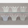 Picture of Set/6 Votive Candle Holder Frosted Glass Lily Shaped   |4.25"Dx2.5"H|  Item No.28302