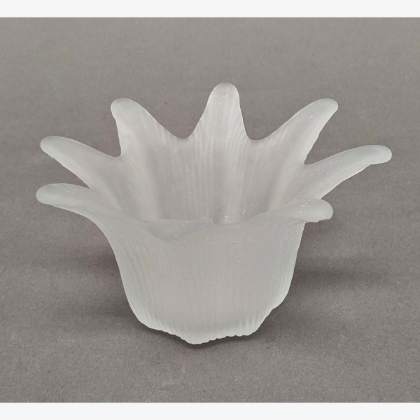 Picture of Set/6 Votive Candle Holder Frosted Glass Lily Shaped   |4.25"Dx2.5"H|  Item No.28302