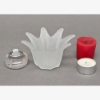 Picture of Set/6 Votive Candle Holder Frosted Glass Lily Shaped   |4.25"Dx2.5"H|  Item No.28302