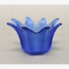 Picture of Votive Candle Holder Blue Glass Lily Shaped Set of 5  | 4.25"Dx2.5"H|  Item No.K28303