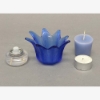 Picture of Votive Candle Holder Blue Glass Lily Shaped Set of 5  | 4.25"Dx2.5"H|  Item No.K28303