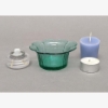 Picture of Set/6 Votive Candle Holder Green Glass Daisy   |4"Dx1.75"H|  Item No. 28404