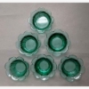Picture of Set/6 Votive Candle Holder Green Glass Daisy   |4"Dx1.75"H|  Item No. 28404