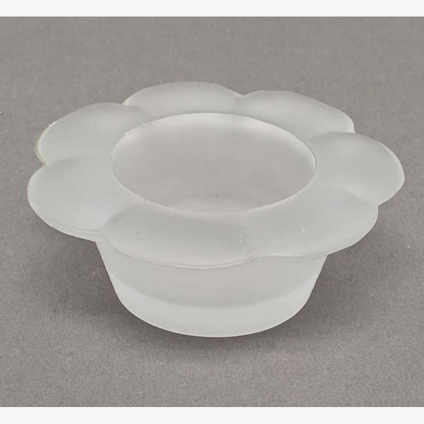 Picture of Set/36  Votive Candle Holder Frosted Glass Daisy for T-Lite  |3.25"Dx1.25"H| Item No. 40202