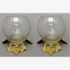 Picture of SOLD Votive Candle Holder Glass Votive on Brass Grape Base Set of 2  |5"Dx3.5"H|  Item No.09043