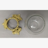 Picture of SOLD Votive Candle Holder Glass Votive on Brass Grape Base Set of 2  |5"Dx3.5"H|  Item No.09043