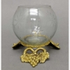 Picture of SOLD Votive Candle Holder Glass Votive on Brass Grape Base Set of 2  |5"Dx3.5"H|  Item No.09043