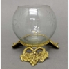 Picture of Votive Candle Holder Glass Votive on Brass Grape Base Set of 2  |5"Dx3.5"H|  Item No.09043