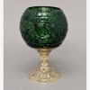 Picture of Votive Candle Holder Brass Stand w/ Green Mosaic Sphere |5.00"D x 7.50"H| Item No.90354
