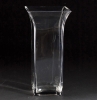 Picture of Clear Glass Vase Square with Flare Top | 6"Dx12"H | Item No. 18211